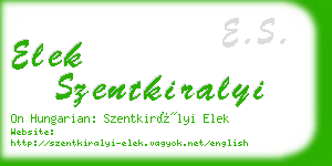 elek szentkiralyi business card